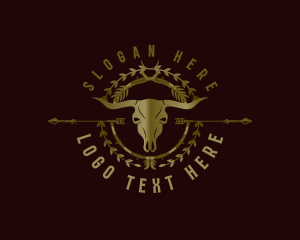 Bull Horn Wreath Logo