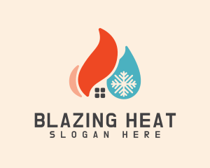 House Heating Cooling Industry logo design