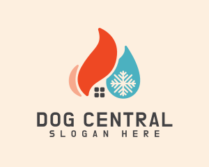 House Heating Cooling Industry logo design