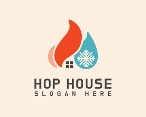 House Heating Cooling Industry logo design