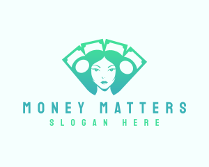 Woman Cash Money logo design