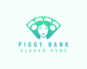 Woman Cash Money logo design