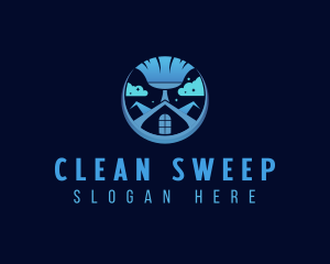 Broom House Cleaning logo design