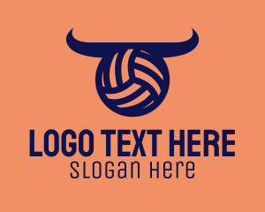 Blue Volleyball Horns logo