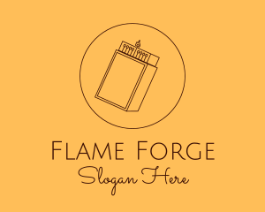 Brown Flame Matchbox  logo design