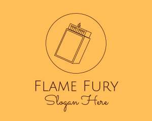 Brown Flame Matchbox  logo design