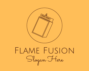 Brown Flame Matchbox  logo