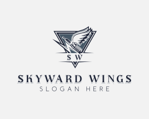 Sparkplug Engine Wings logo design