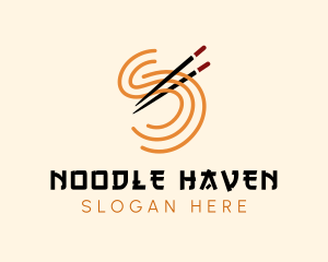 Oriental Noodles Letter S logo