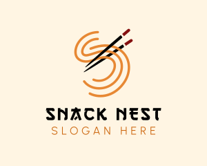 Oriental Noodles Letter S logo design