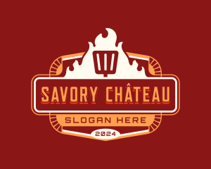 Blazing Grill Spatula logo design