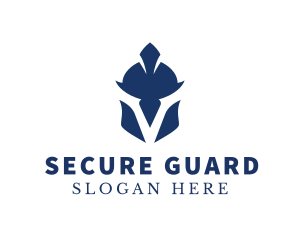 Spartan Soldier Helmet Letter V logo