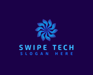 Floral Tech Swirl logo design