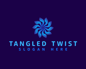 Floral Tech Swirl logo design