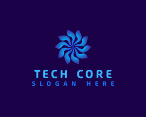 Floral Tech Swirl logo design