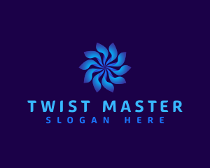 Floral Tech Swirl logo design