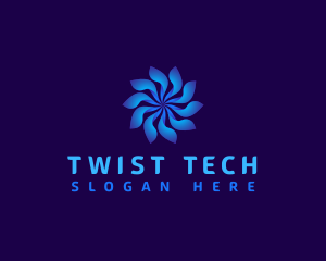 Floral Tech Swirl logo design