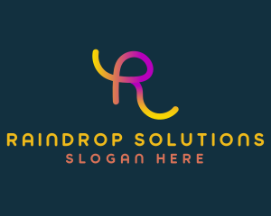 Colorful Advertising Letter R logo design