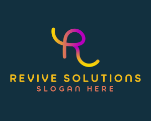 Colorful Advertising Letter R logo design