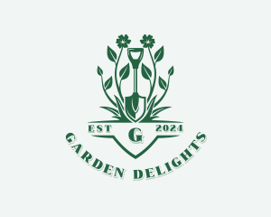 Flower Garden Shovel logo design