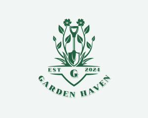 Flower Garden Shovel logo design