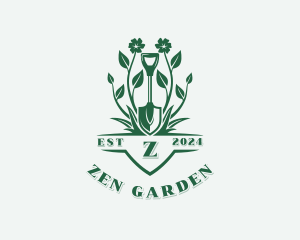 Flower Garden Shovel logo design