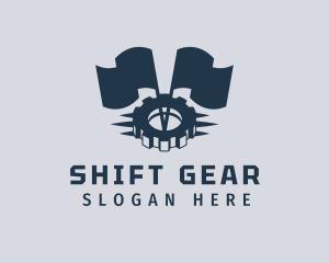 Mechanic Gear Flags logo design