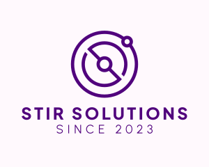 Purple Orbit Letter S logo design