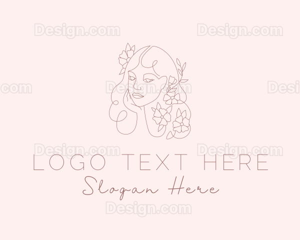 Beautiful Floral Lady Logo