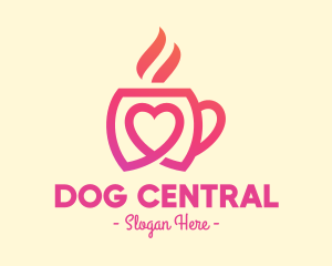 Heart Coffee Cup logo design