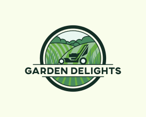 Grass Lawn Mower Landscaping logo design