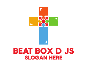 Colorful Jigsaw Cross Logo
