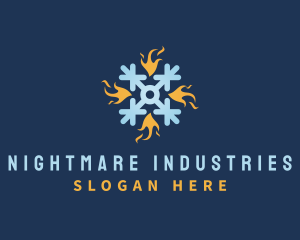 Industrial Fire Snowflake logo design