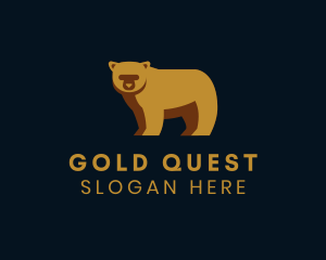 Standing Gold Bear logo design