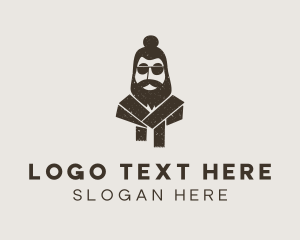 Brown Hipster Topknot logo