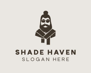 Brown Hipster Topknot logo design