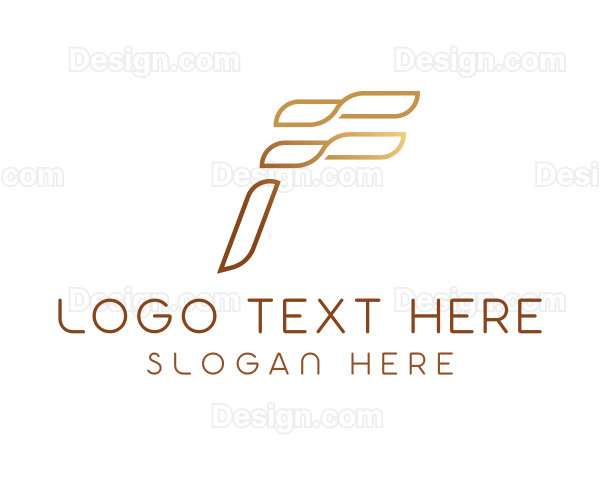 Elegant Wave Letter F Logo