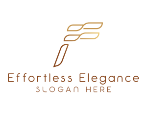 Elegant Wave Letter F logo design