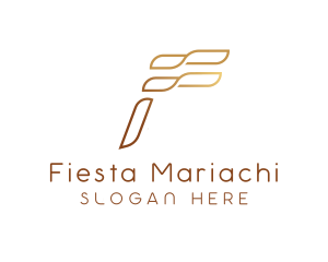 Elegant Wave Letter F logo design