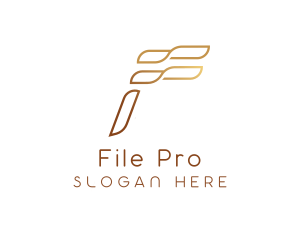 Elegant Wave Letter F logo design