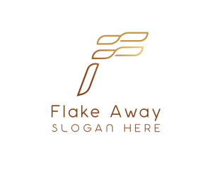 Elegant Wave Letter F logo design