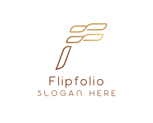 Elegant Wave Letter F logo design