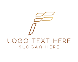 Elegant Wave Letter F logo