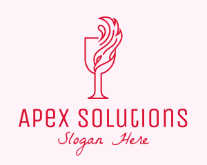 Flaming Wine Glass logo design