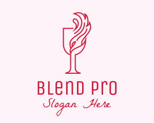 Flaming Wine Glass logo design