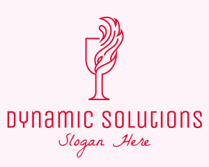 Flaming Wine Glass logo design