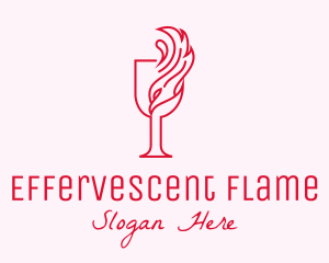 Flaming Wine Glass logo design