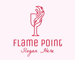 Flaming Wine Glass logo design