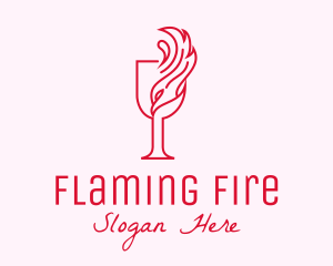 Flaming Wine Glass logo design