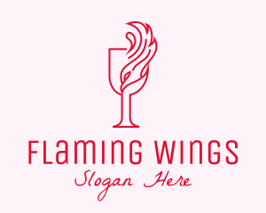 Flaming Wine Glass logo design